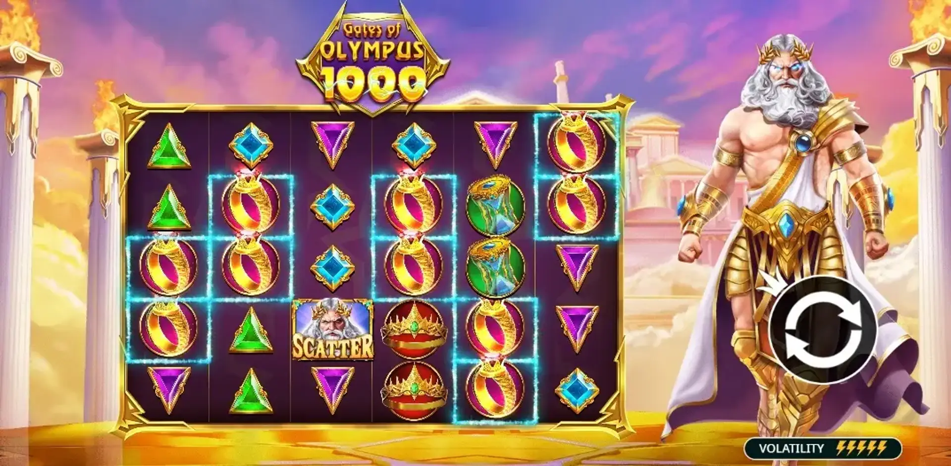 Gates of Olympus 1000 – Mega Win x15000 Celebration Screen